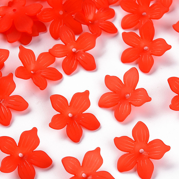 

PandaHall Frosted Acrylic Bead Caps, 20x21.5x4.5mm, Hole: 1.6mm, about 1630pcs/500g Acrylic Red