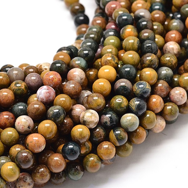 

PandaHall Natural Ocean Jasper Beads Strands, Round, 6mm, Hole: 1mm, about 62pcs/strand, 15.5 inch Ocean Jasper Round