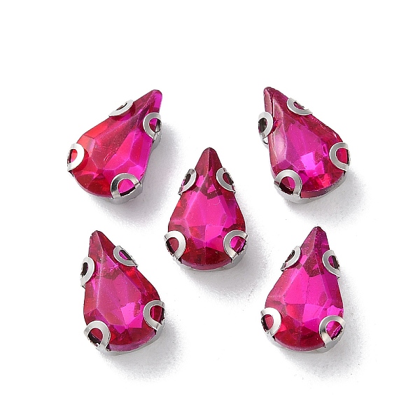 

PandaHall Teardrop Sew on Rhinestone, Multi-strand Links, Glass Rhinestone, with Stainless Steel Prong Settings, Garments Accessories..., Purple