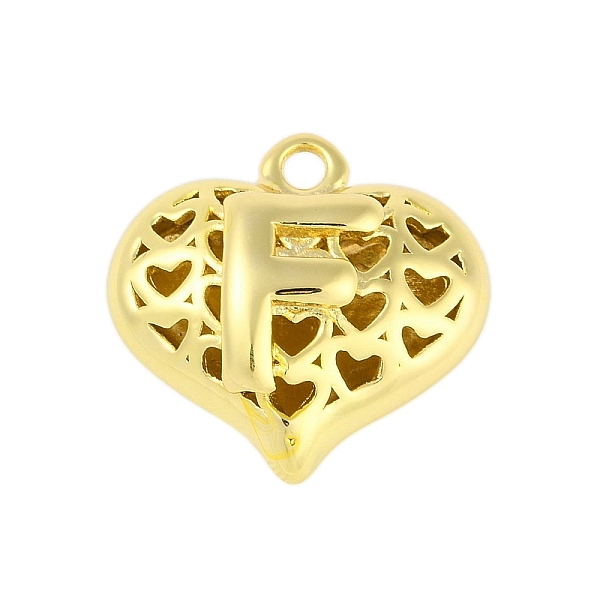 

PandaHall Hollow Brass Pendants for Valentine's Day, Heart with Letter, Real 18K Gold Plated, Letter E, 25x26x13mm, Hole: 2.5mm Brass Letter...