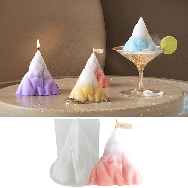 

PandaHall DIY Mountains Silicone Candle Molds, for Candle Making, White, 83x98x83mm Silicone Mountain White