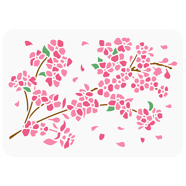 

PandaHall FINGERINSPIRE Plum Blossom Painting Stencil 8.3x11.7inch Large Plum Flowers Blossom Drawing Template Reusable Cherry Blossom...