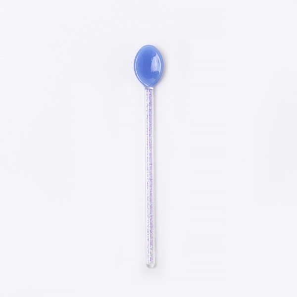 

PandaHall Glass Spoon, High Temperature Resistant Long Mixing Spoon, for Coffee Drink , Royal Blue, 151x21mm Glass