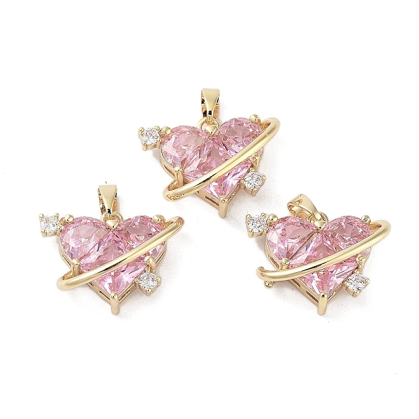 

PandaHall Valentine's Day Heart Charms Rack Plating Brass Micro Pave Pearl Pink Cubic Zirconia Charms, Long-Lasting Plated, Cadmium Free &...