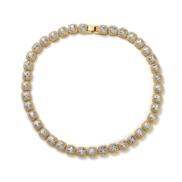 

PandaHall Men's Crystal Rhinestone Tennis Necklace, Hip Hop Alloy Glass Rhinestone Chunky Chain Necklace, Golden, 22.44 inch(57cm)..., Clear