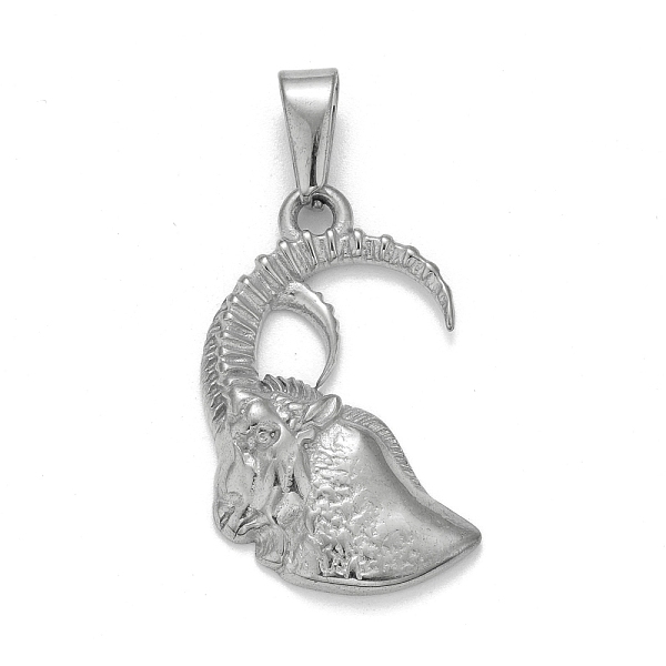 

PandaHall 304 Stainless Steel Pendants, Textured, 12 Constellations/Zodiac Signs, Capricorn, 34x20.5x4.6mm, Hole: 10x4.5mm 304 Stainless...