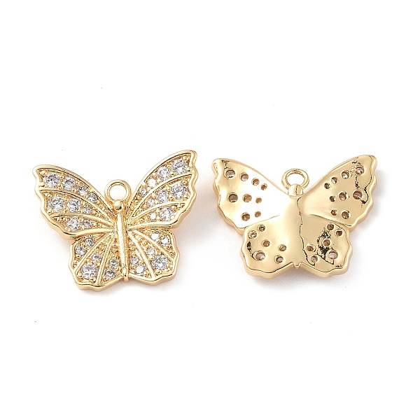 

PandaHall Brass Micro Pave Clear Cubic Zirconia Pendants, Butterfly Charms, Real 18K Gold Plated, 14.5x17.5x3mm, Hole: 1.5mm Brass+Cubic...