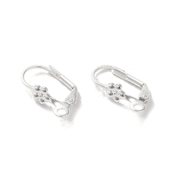 

PandaHall Brass Leverback Earring Findings, Silver, 17x5x2mm, Hole: 2mm, Pin: 5x2mm Brass