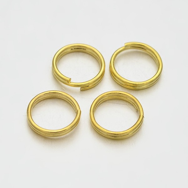 

PandaHall Brass Split Rings, Double Loops Jump Rings, Golden, 8mm, Hole: 1mm, about 7mm inner diameter, about 3180pcs/500g Brass Ring