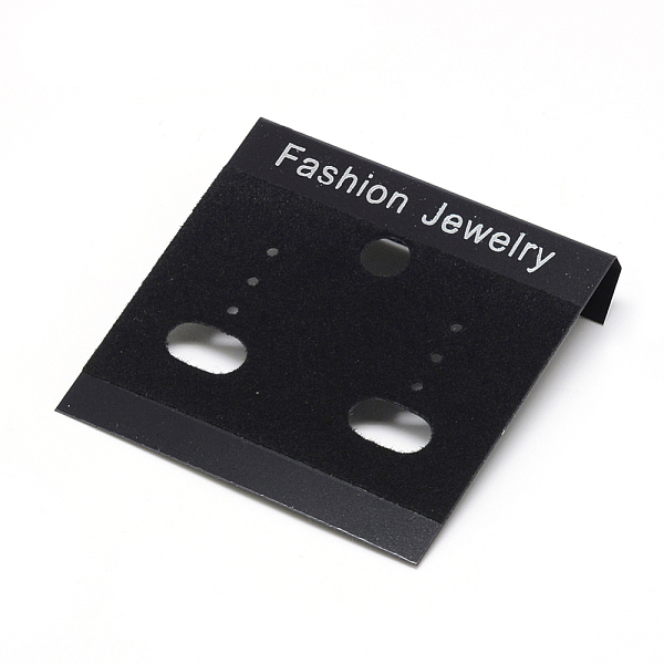 

PandaHall Plastic Earring Display Card, Rectangle, Black, Size: about 52mm long, 50mm wide. Plastic Rectangle Black
