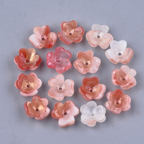 

PandaHall Cellulose Acetate(Resin) Bead Caps, 3-Petal, Flower, Dark Salmon, 10.5~11x11.5~12x5mm, Hole: 1.2~1.4mm Cellulose Acetate Red