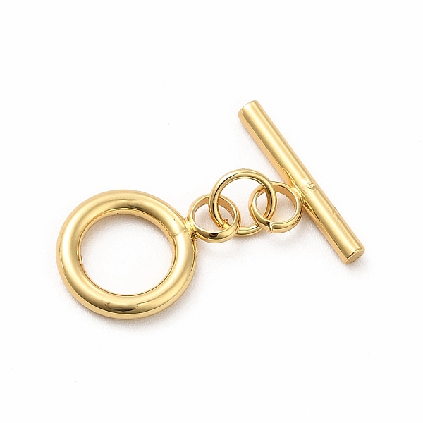 

PandaHall Rack Plating Eco-Friendly Brass Toggle Clasps, Long-Lasting Plated, Lead Free & Cadmium Free, Ring, Real 18K Gold Plated, Ring...