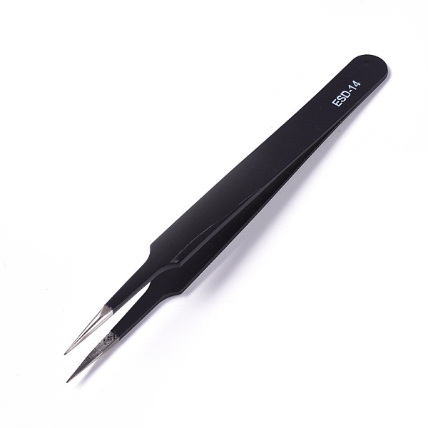 

PandaHall Stainless Steel Beading Tweezers, Black, 120x10x5mm Stainless Steel Black