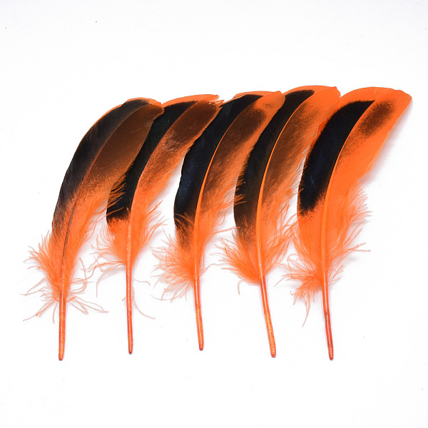 PandaHall Feather Costume Accessories, Dyed, Dark Orange, 115~160x20~35mm Feather Feather Orange