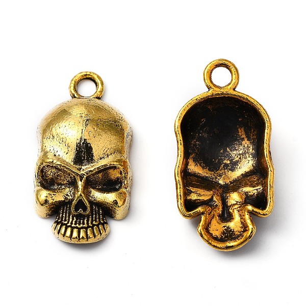 

PandaHall Tibetan Style Alloy Pendants, Cadmium Free & Lead Free, Skull, for Halloween Day, Antique Golden, 19x10x5mm, Hole: 2mm Alloy Skull