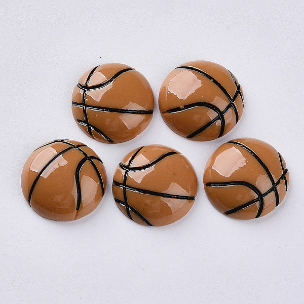 

PandaHall Resin Cabochons, Basketball, Peru, 15x5mm Resin Sports Brown