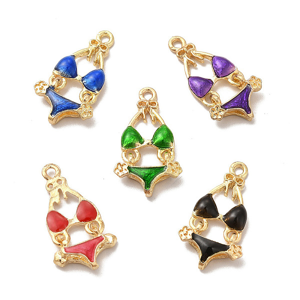 

PandaHall Alloy Enamel Pandants, Lead Free & Cadmium Free, Light Gold, Bikini Charm, Mixed Color, 25x13.5x4mm, Hole: 1.6mm Alloy+Enamel..., Multicolor