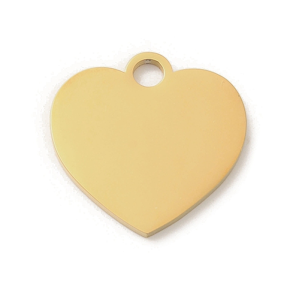 

PandaHall Ion Plating(IP) 304 Stainless Steel Pendants, Stamping Blank Tag, Heart Charm, Real 18K Gold Plated, 20x20x1.5mm, Hole: 3mm 304...