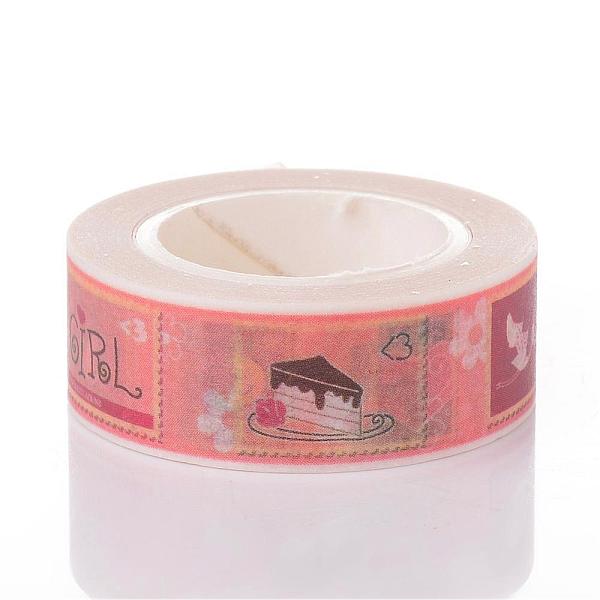 

PandaHall Dessert DIY Scrapbook Decorative Paper Tapes, Adhesive Tapes, Colorful, 15mm, 10m/roll Paper