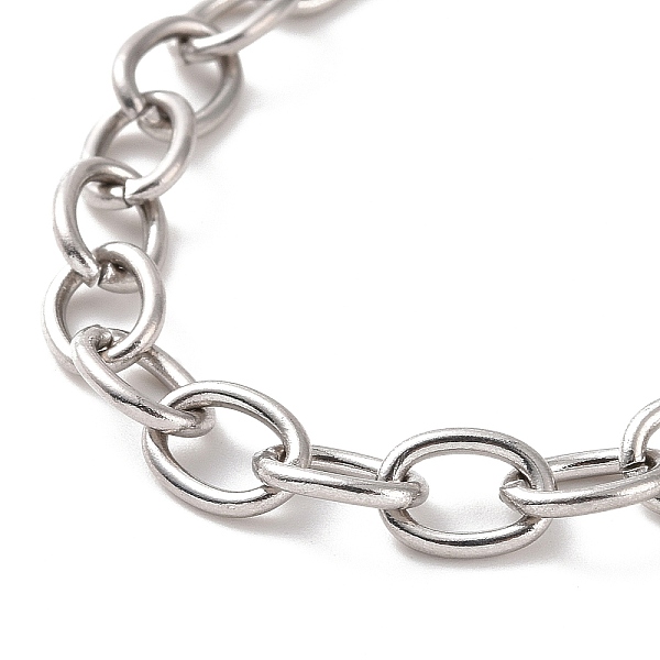 

PandaHall 304 Stainless Steel Cable Chain Bracelet for Men Women, Stainless Steel Color, 9-1/8 inch(23cm), Link: 8x6x1.2mm 304 Stainless...