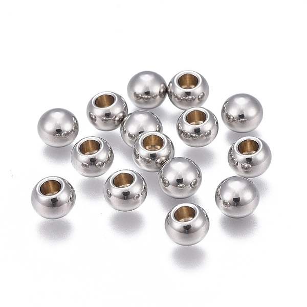 

PandaHall 201 Stainless Steel Cord Ends, End Caps, Rondelle, Stainless Steel Color, 8x6.3mm, Hole: 3.6mm 201 Stainless Steel
