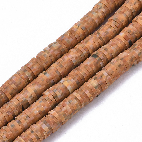 

PandaHall Handmade Polymer Clay Bead Strands, Heishi Beads, for DIY Jewelry Crafts Supplies, Disc/Flat Round, Sandy Brown, 6x0.5~1mm, Hole...