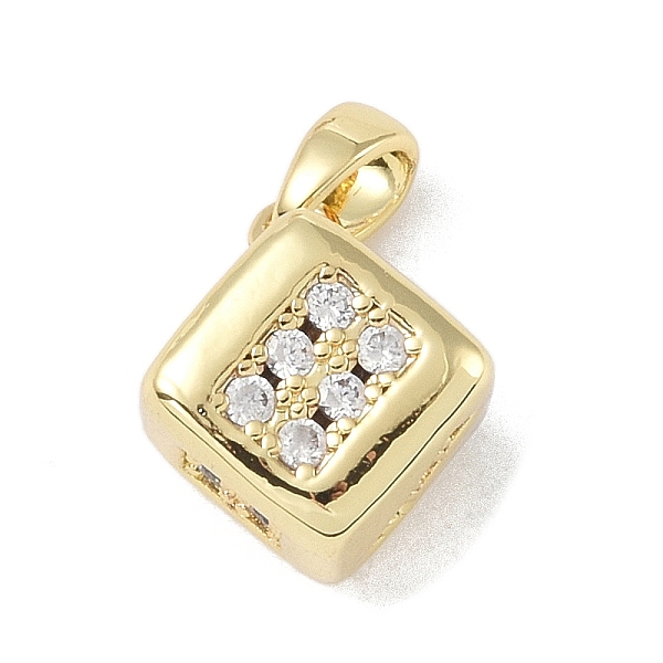 

PandaHall Brass Micro Pave Clear Cubic Zirconia Pendants, Dice, Real 18K Gold Plated, 17x13x13mm, Hole: 4.5x3.5mm Brass+Cubic Zirconia Dice...