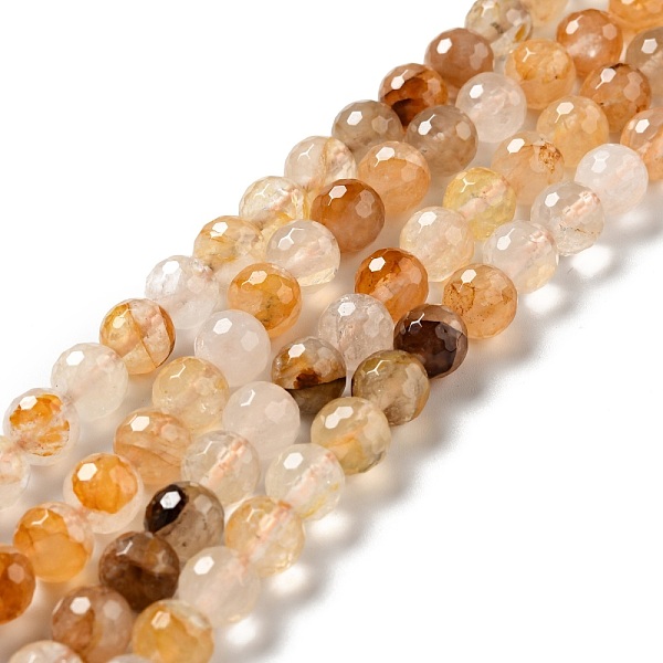 

PandaHall Natural Yellow Hematoid Quartz/Golden Healer Quartz Beads Strands, Faceted(128 Facets), Round, 8.5mm, Hole: 1mm, about...