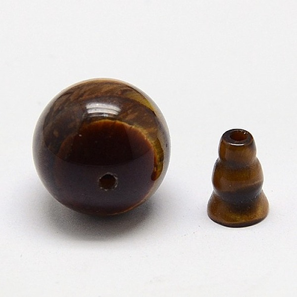 

PandaHall Natural Tiger Eye Buddhist Beads, 3 Hole Guru Beads, T-Drilled Beads, Grade AB, Buddha Jewelry Findings, Dark Goldenrod, Tiger Eye..., Gold