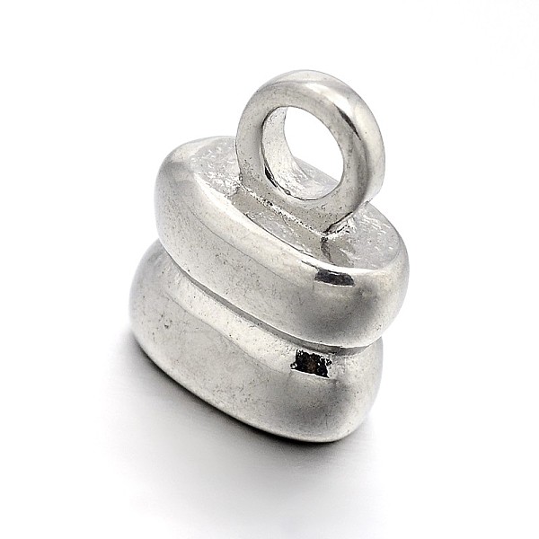 

PandaHall Original Color 304 Stainless Steel 2-Strand Cord Ends, End Caps, Stainless Steel Color, 15x11.5x7mm, Hole: 4mm, 3.5mm inner...