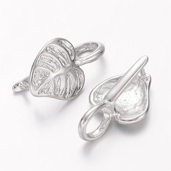 

PandaHall Brass Pinch Bails, Ice Pick, Nickel Free, Platinum Color, about 11mm wide, 18mm long Brass