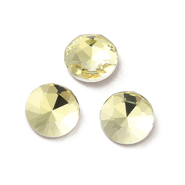

PandaHall Glass Rhinestone Cabochons, Point Back & Back Plated, Faceted, Flat Round, Jonquil, 8x3mm Glass Rhinestone Flat Round Yellow