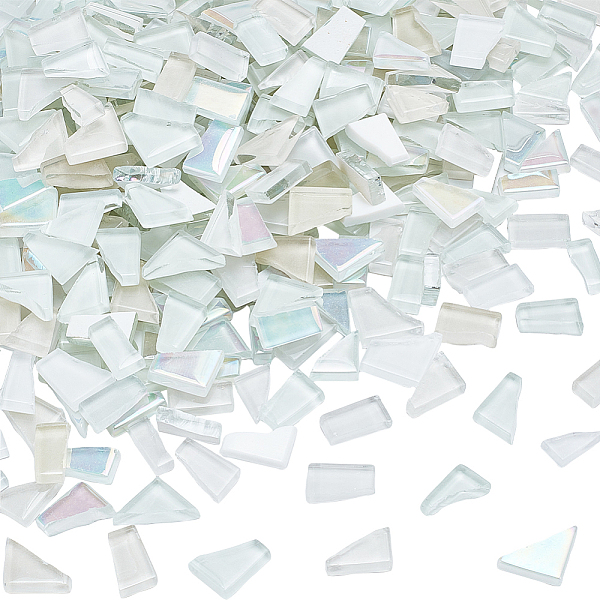 

PandaHall PH 520pcs/400g Glass Mosaic Tiles Irregular Shape Mosaic Tiles White Decorative Cabochons Tiles for Photo Frame Coaster Making...
