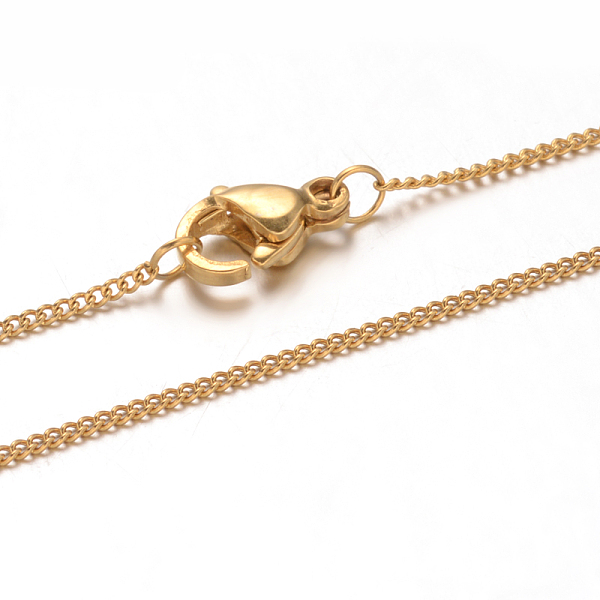

PandaHall 304 Stainless Steel Twisted Chain Necklaces, with Lobster Claw Clasps, Golden, 17.7 inch(45cm), 1mm 304 Stainless Steel