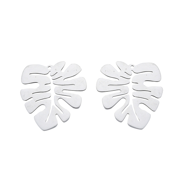 

PandaHall 201 Stainless Steel Pendants, Monstera Leaf, Stainless Steel Color, 28.5x27.5x1mm, Hole: 1.4mm 201 Stainless Steel Leaf