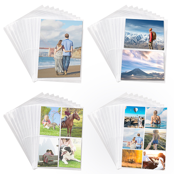 

PandaHall GLOBLELAND 40 Pcs Clear Binder Refill Pockets photocard Holder Plastic Loose Leaf Card Ticket Storage Bag Budget Planner Holder...