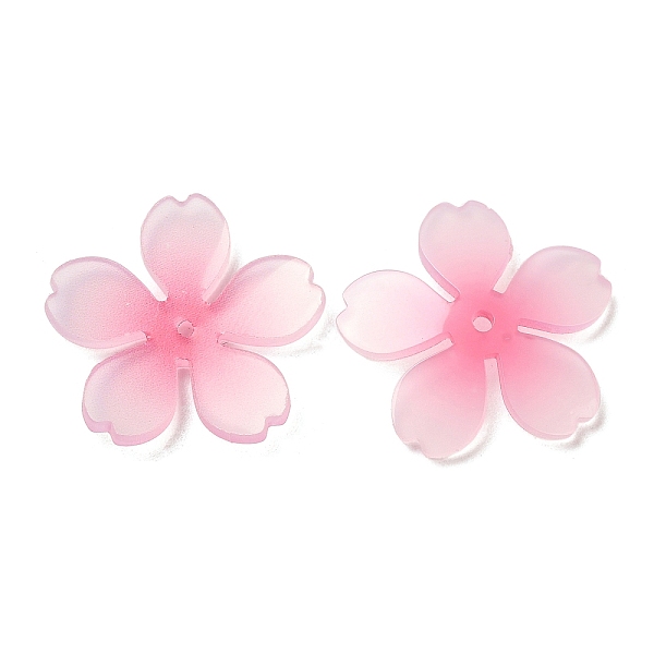 

PandaHall Epoxy Resin Flower Bead Cap, Five-Petal, Pink, 20x20x2mm, Hole: 1.2mm Resin Pink