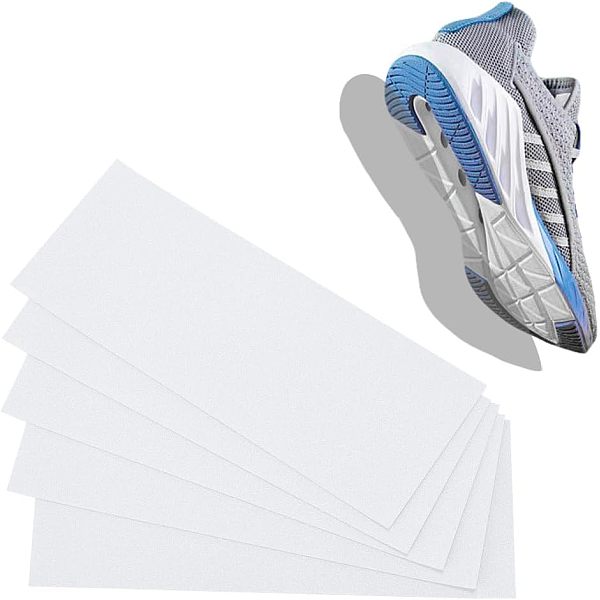 PandaHall arricraft 10 Pcs Sole Cover Protectors, Transparent Synthetic Rubber Heel Replacement White 164x100mm Self-Adhesive Sole Stickers...