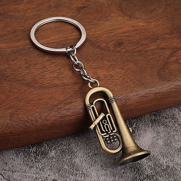 

PandaHall Alloy Keychain, Music Gift Pendant, Musical Instruments, Antique Bronze, 10.2x3.5cm Alloy Musical Instruments