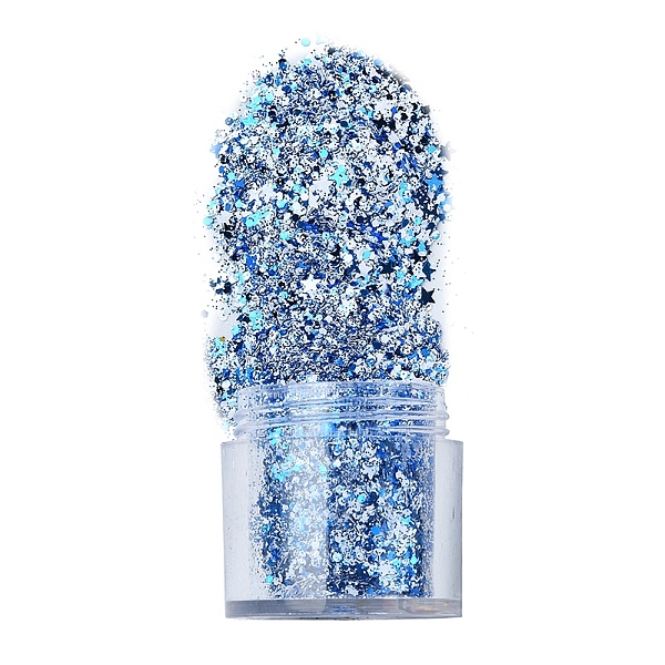 

PandaHall 4G Shining Nail Art Decoration Accessories for Christmas, with Glitter Powder and Sequins, DIY Sparkly Paillette Tips Nail, Mixed..., Blue
