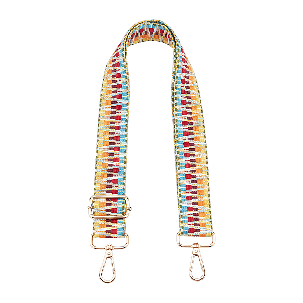 

PandaHall Polyester Adjustable Bag Strap, with Alloy Clasps, for Bag Replacement Accessories, Colorful, 7.1~127x3.8cm Polyester Yellow