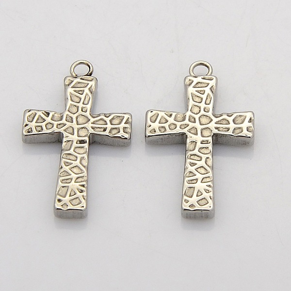 

PandaHall Cross 304 Stainless Steel Pendants, Stainless Steel Color, 25x12.5x2.5mm, Hole: 2mm 304 Stainless Steel Cross