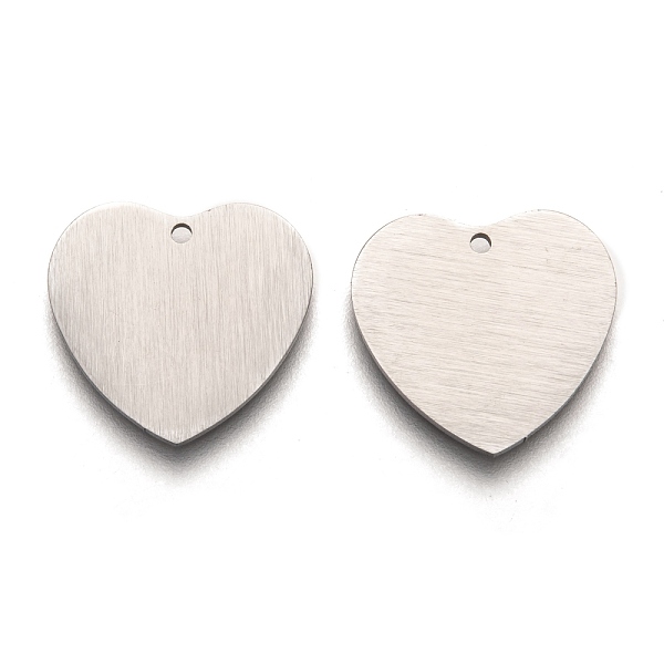 

PandaHall 304 Stainless Steel Pendants, Stamping Blank Tag, Laser Cut, Double Side Drawbench Effect, Heart, Stainless Steel Color, 17x18x1mm...