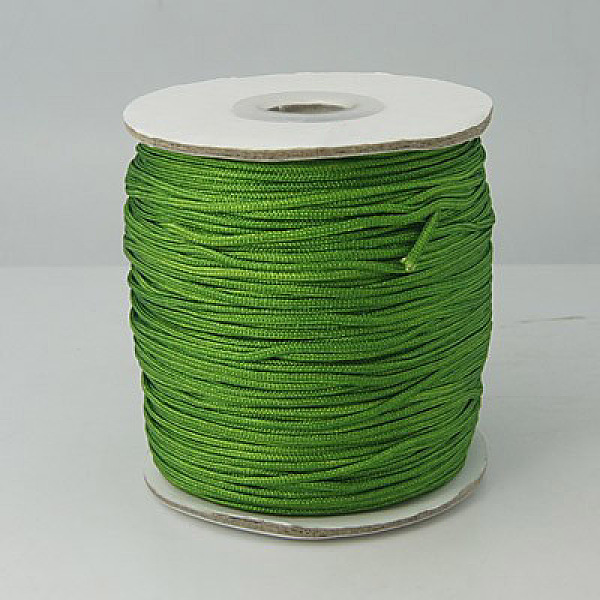 

PandaHall Nylon Thread, Nylon Jewelry Cord for Bracelets Making, Round, Lime Green, 1mm in diameter, 225yards/roll Nylon Green