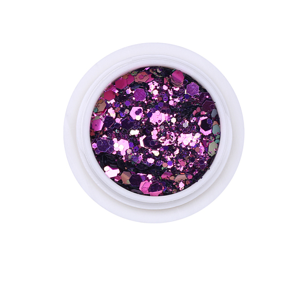 PandaHall Hexagon Shining Nail Art Decoration Accessories, with Glitter Powder and Sequins, DIY Sparkly Paillette Tips Nail, Medium Orchid...