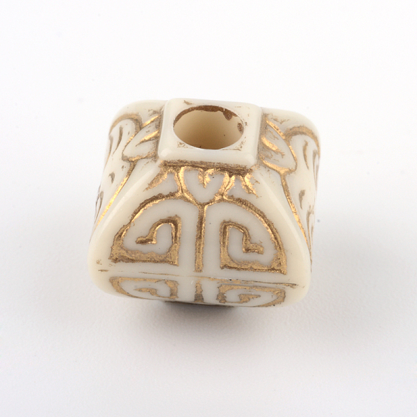 

PandaHall Lantern Plating Acrylic Beads, Golden Metal Enlaced, Beige, 12.5x12.5x11.5mm, Hole: 3.5mm, about 510pcs/500g Acrylic Lantern..., Yellow