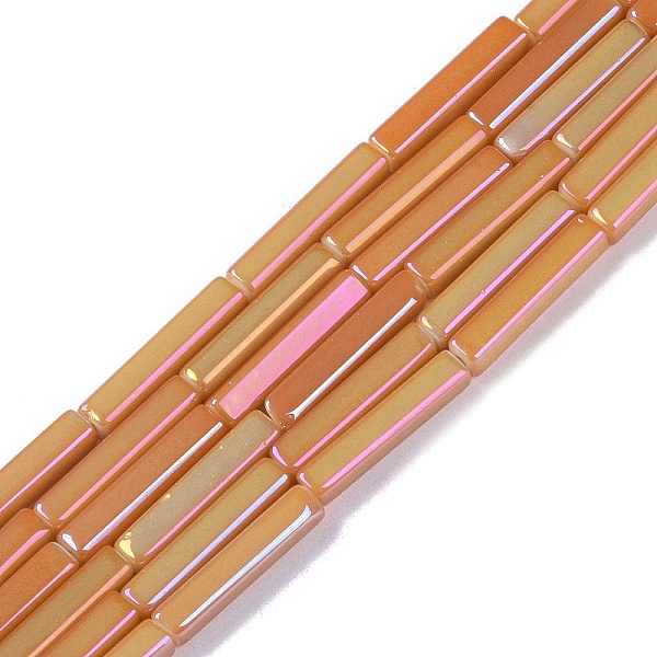 

PandaHall Electroplate Glass Beads Strands, Rectangle, Saddle Brown, 19.5~20x3.5~4x3.5~4mm, Hole: 1mm, about 38pcs/strand, 29.13''(74cm)...