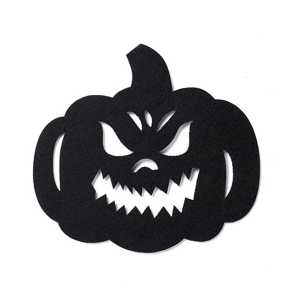 

PandaHall Wool Felt Pumpkin Jack-O'-Lantern Party Decorations, Halloween Themed Display Decorations, for Decorative Tree, Banner, Garland..., Black