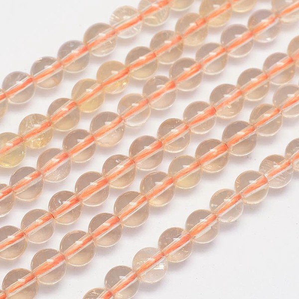 

PandaHall Natural Citrine Round Bead Strands, 6mm, Hole: 1mm, about 66pcs/strand, 15.5 inch Citrine Round