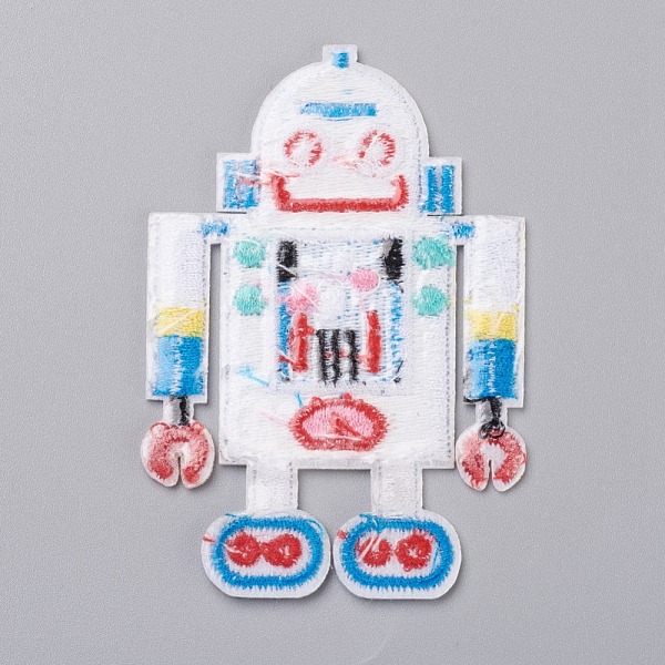 

PandaHall Computerized Embroidery Cloth Iron on/Sew on Patches, Costume Accessories, Appliques, for Backpacks, Clothes, Robot, Colorful...